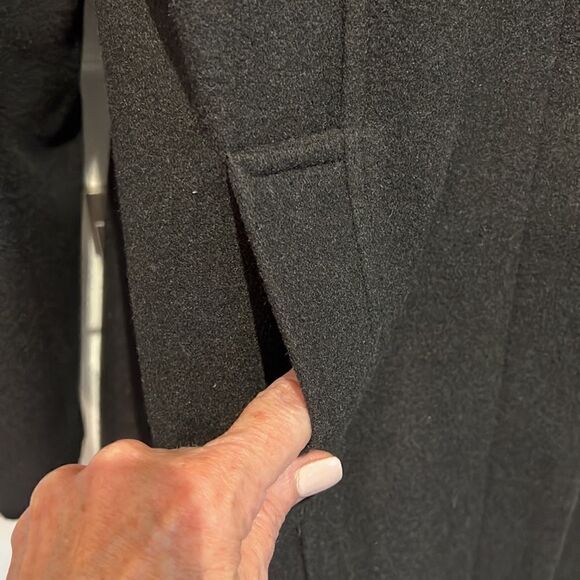 Tower‎ By London Fog Black Wool Blend Button Up Car Coat Size L - Picture 7 of 15